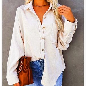 Casual Corduroy Button “Shacket”